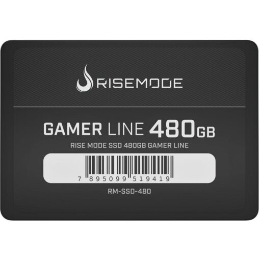 SSD RISE MODE GAMER LINE 480GB, SATA, LEITURA 535MB/S, GRAVACAO 435MB/S - RM-SSD-480